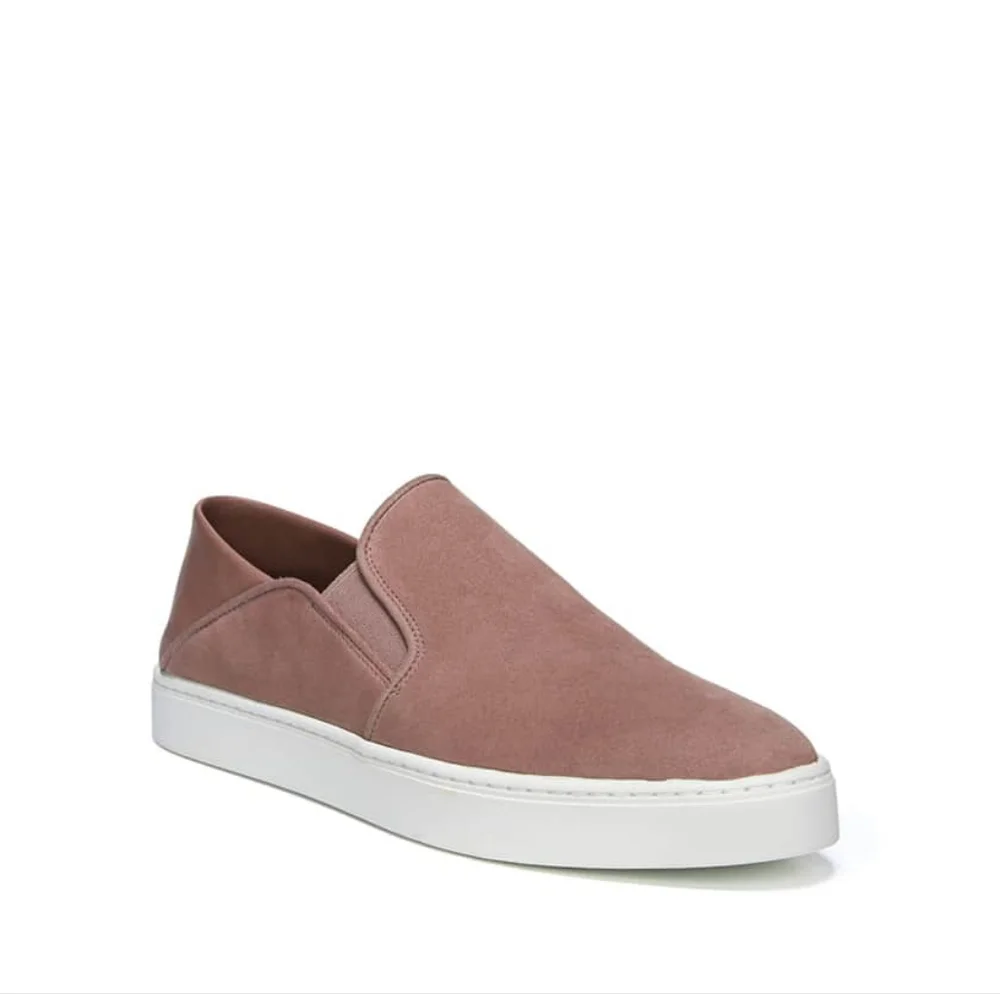 Vince Garvey Suede Slip On Sneakers with Fold Down Back
